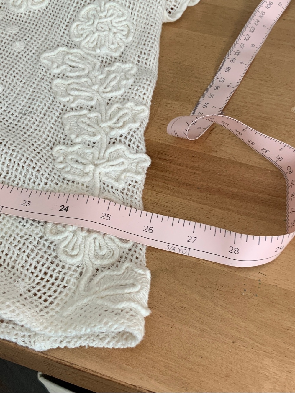 Anthropologie Cream Crocheted Floral Knit Top L - Picture 10 of 10